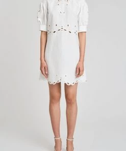 Derek Lam 10 Crosby Everett Eyelet Dress In Soft White Just In
