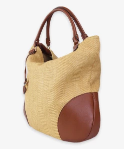 Olivia Vintage Salvatore Ferragamo Leather Trimmed Straw Tote