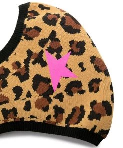 Golden Goose Just In Face Mask In Golden Leopard