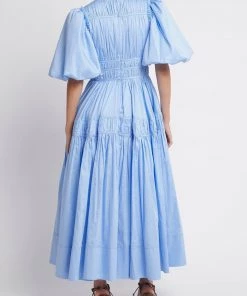 Aje. Just In Fallingwater Gathered Midi Dress In Powder Blue