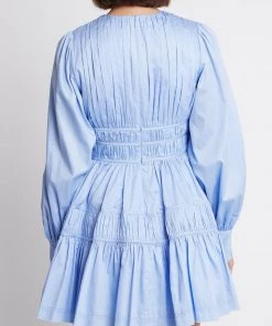 Aje. Just In Fallingwater Gathered Mini Dress In Powder Blue