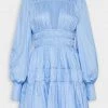 Aje. Just In Fallingwater Gathered Mini Dress In Powder Blue