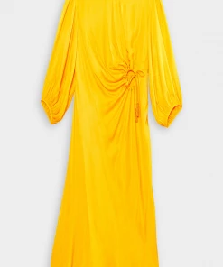 FARM Rio Featured Designers Yellow Front Circle Cut Out Midi Dress