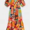 FARM Rio Tropical Collage Midi Dress