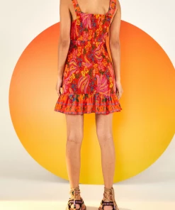 FARM Rio Spring Bananas Mini Dress In Red