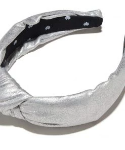 Lele Sadoughi Bags & Accessories Faux Leather Knotted Headband Silver