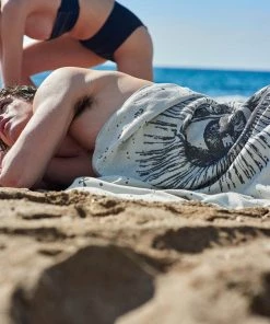 Sun Of A Beach Bags & Accessories Feather Beach Towel In Cosmos Eye Black