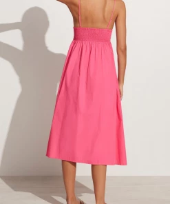 FAITHFULL THE BRAND Bryssa Midi Dress In Hot Pink Just In