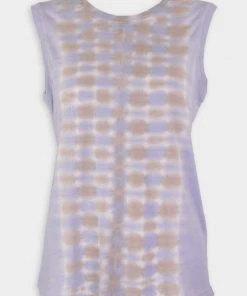 Raquel Allegra Fitted Muscle Tee In Taupe/Sky