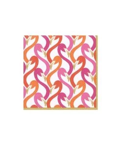 Caspari Flamingo Flock Paper Cocktail Napkins In Fuchsia Home & Beauty