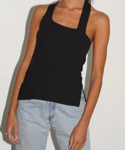 LNA Flaxeley Rib Tank In Black