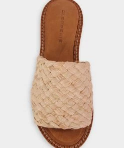 Clergerie Just In Fleurine Slide Sandals In Natural Raffia