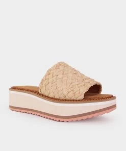 Clergerie Just In Fleurine Slide Sandals In Natural Raffia