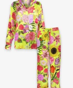 Karen Mabon Florist Lime Long Set PJ In Lime