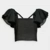 Vince. Flutter Strap Blouse In Black Just In