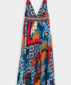 FARM Rio Forest Tiles V-Neck Midi Dress Just In