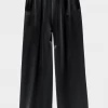 FRAME Satin PJ Pant In Noir