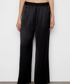 FRAME Satin PJ Pant In Noir