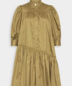 Aje. Just In Frequency Drawstring Smock Dress In Olive Green