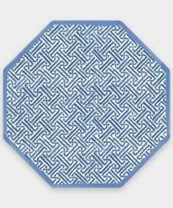 Caspari Home & Beauty Fretwork Die-Cut Placemat In Blue