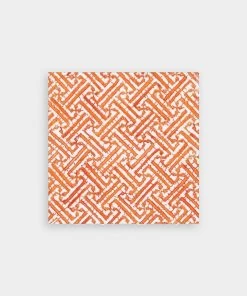 Caspari Fretwork Paper Cocktail Napkins In Orange