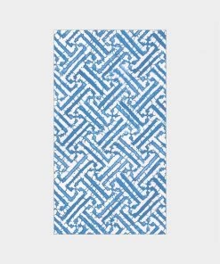 Caspari Fretwork Paper Guest Towel Napkins In Blue Just In
