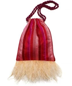 Lizzie Fortunato Gala Wristlet In Flamingo Stripe Bags & Accessories