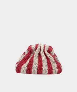 Maria La Rosa Game Crochet Mini Clutch Bag In Red Featured Designers