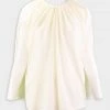 Gia Studios Just In Gathered Neck Cape Blouse In Cream