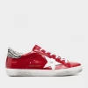 Golden Goose Super-Star Naplack Leather Sneakers In Red