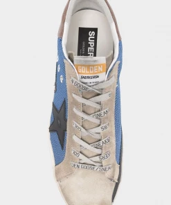 Golden Goose Super-Star Suede Leather Star Men Sneaker In Denim Blue 7 Golden Goose Super-Star Suede Leather Star Men Sneaker In Denim Blue
