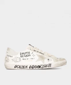 Golden Goose Just In Super-Star Journey Print Men Sneaker In White