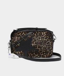 Golden Goose Just In Star-Bag Front Panel Leather In Brown Leopard