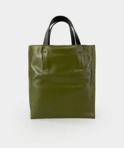MARNI Gold And Green Tumbled Leather Museo Soft Bag