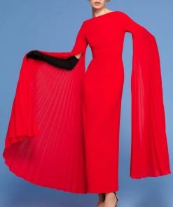 Solace London Grace Maxi Dress In Red