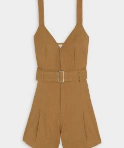 A.L.C. Just In Gracie Linen Jumpsuit In Brunswick Beige