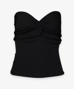 Goldsign Just In The Rib Twist Tube Top In Black