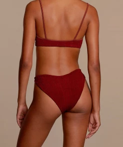 Hunza G Virginia Nile Bikini In Metallic Chestnut Nile Just In