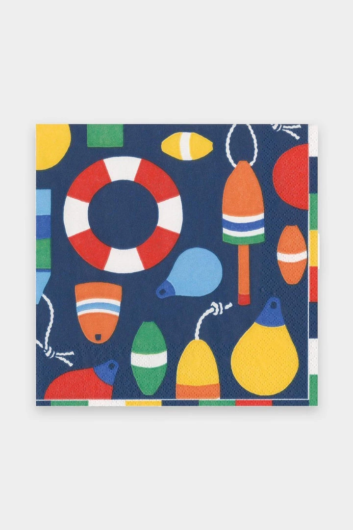 Caspari Just In Harbor Paper Luncheon Napkins In Navy 1 Caspari Just In Harbor Paper Luncheon Napkins In Navy