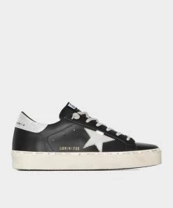 Golden Goose Hi-Star Black Leather Laminated Star Sneaker