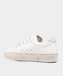 Golden Goose Just In Hi-Star Glitter Star Leather Sneaker In White/Silver