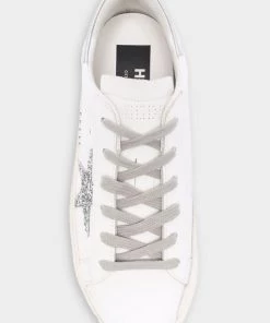 Golden Goose Just In Hi-Star Glitter Star Leather Sneaker In White/Silver