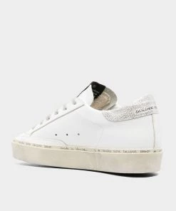 Golden Goose Hi-Star Laminated Star Leather Sneaker In White/Silver Just In 6 Golden Goose Hi-Star Laminated Star Leather Sneaker In White/Silver Just In