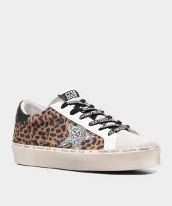 Golden Goose Just In Hi-Star Leopard Print And Glitter Star Sneaker