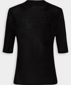 ST. AGNI Just In High Neck Knit Top In Black
