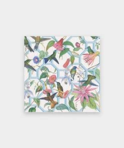 Caspari Home & Beauty Hummingbird Trellis Paper Cocktail Napkins