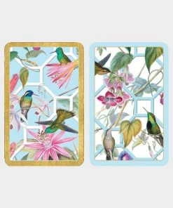 Caspari Home & Beauty Hummingbird Trellis Playing Cards - 2 Decks Included