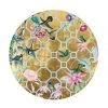 Caspari Home & Beauty Hummingbird Trellis Round Lacquer Placemat In Gold