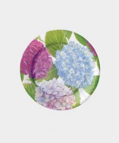 Caspari Hydrangea Garden Paper Salad & Dessert Plates In Blue Home & Beauty