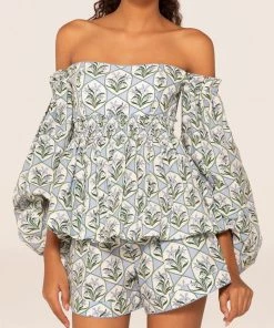 Agua By Agua Bendita Jamaica Chan Chan Celeste Blouse Just In